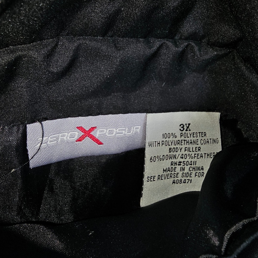 ZeroXposur Womens Reversible Down Quilted Puffer Coat Parka Black Cream 3X - Picture 3 of 9